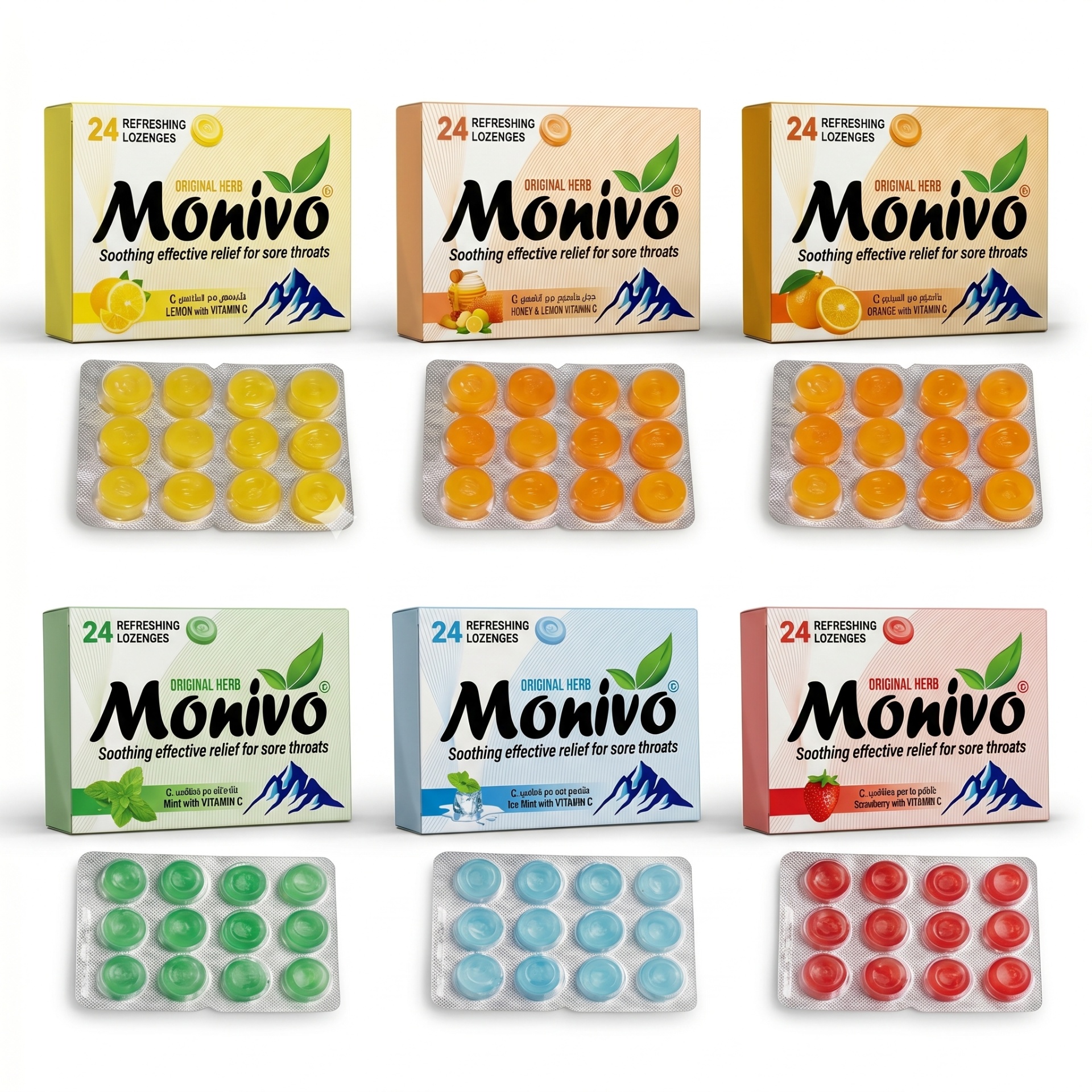 Monivo Throat Lozenges 24 — with Vitamin C by monivo — vitamin C lozenges for immune and throat support